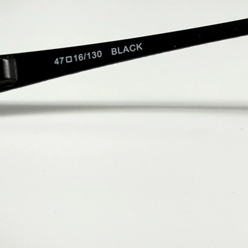 B.U.M. Equipment Zany Black Oval Eyeglass Frames 47-16-130 Patterned Temples